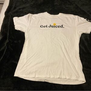 Minute Maid Juice "Get Juiced" Lemon Logo White T-Shirt Cotton Promotional NEW